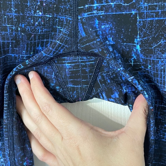 Lululemon Wunder Under High Waist Roll Down Nightsky Blue Black Size 4 - Picture 11 of 12